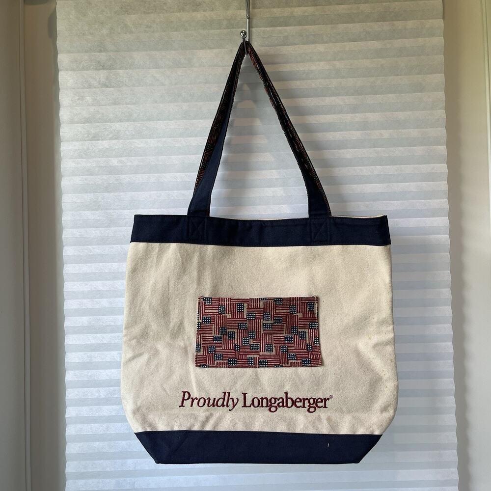 Longaberger Proudly American Tote Bag Cotton Americana 4th Of July, picnic, BBQ